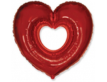 Шар (40&#039;&#039;/102 см) Фигура, Сердце в сердце, Красный, 1 шт.