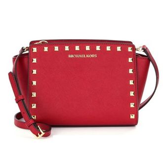 Сумка Michael Kors Selma Mini Messenger Studded Red / Красная