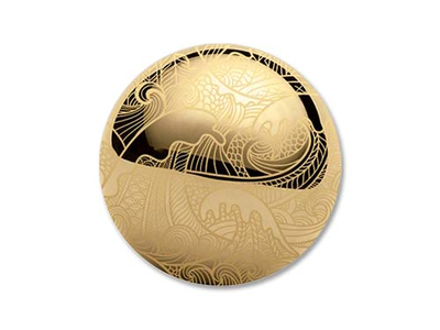 Золото, круглый подхват, диаметром 45 мм, серия "Алди". Продажа оптом в Воронеже