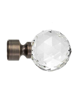 Цветоснования стеклянного наконечника -  бронза, серия карнизов для штор с трубой диаметром 35 мм