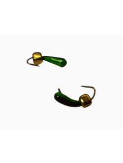 Мормышка вольфр. МАСТИВ Банан 2,5 чёрный+зелёный, кубик, 0,5гр. (золото) арт: 675