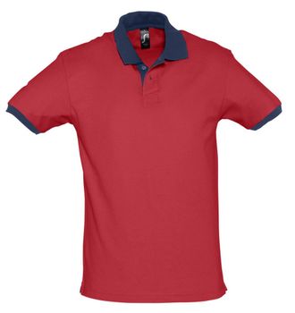 арт. 6085 Рубашка поло Prince 190, красный с темно-синим