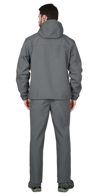 Куртка -Азов" с капюшоном серый софтшелл пл 350 г/кв.м
