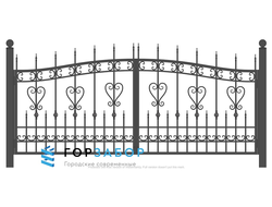 Красивые распашные сварные ворота с элементами ковки KSZ15-41 купить
