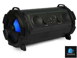 Колонка беспроводная Rojem HBPC1602/ Bluetooth/ подсветка/FM радио/чёрная