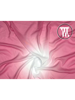 Шифон градиент, цв. Белый + Крайола-розовый (темный) (R=37см)