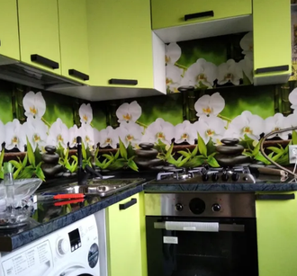 Белые Орхидеи 3м - фартук кухонный