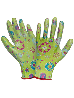 Перчатки нейлоновые садовые облитые