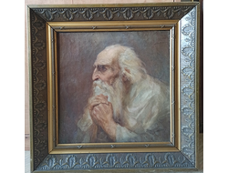 Кошелев Н.А. Портрет старика-еврея 1870-е гг. Холст, масло 49,5Х49 (1092)