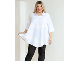 Женская одежда - Женская удлиненная стильная блузка арт. 625 (Цвет белый) Размеры 54-72
