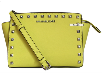 Сумка Michael Kors Selma Mini Messenger Studded Yellow / Жёлтая