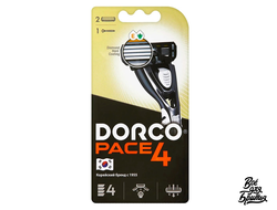 Станок для бритья Dorco Pace 4 с 4 лезвиями, 2 кассеты