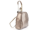 Кожаный женский рюкзак-трансформер серебряный