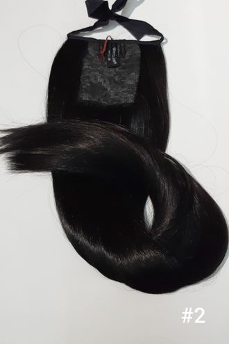 Шиньон-хвост на ленте из искусственных волос (прямой) 60 см Тон № 2