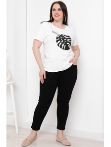 Классические женские джинсы арт .6051 (Цвет черный) Размеры 50-60