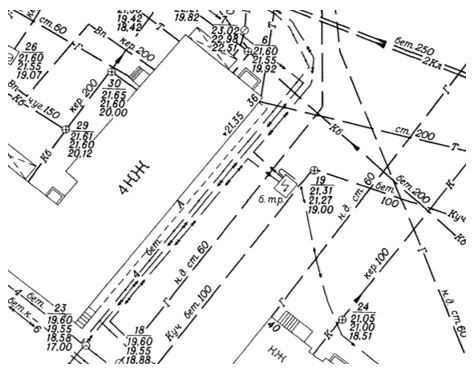 Фрагмент топографического плана масштаба 1:500