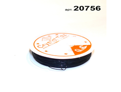 Резинка эластичная (катушка) арт.20756: силиконовая ЧЕРНАЯ - ф 0,6мм