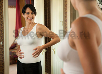 Моделирующая тело майка футболка с утягивающим эффектом и вшитым лифчиком genie bra