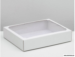 Коробка картонная с окном 29 x 23,5 x 6 см Белый