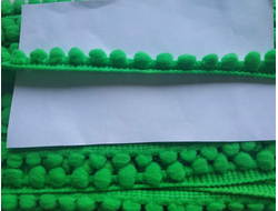Тесьма с помпонами, цвет зеленый, цена за 1 м
