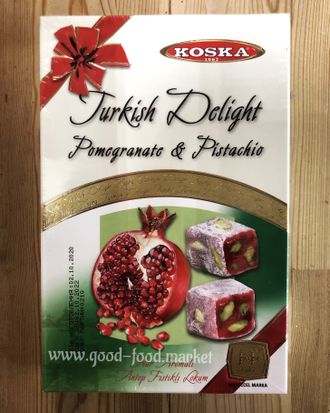 Рахат-лукум с фисташками и гранатом (Nar Aromalı Antep Fistikli Lokum), 350 гр., Koska, Турция