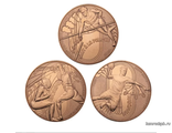 Набор из 3 монет Франция 1/4 евро 2024 - XXXIII Летние Олимпийские игры, Париж 2024  В набор входят монеты:   Фехтование  Прыжки с шестом   Гандбол