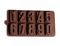 Форма силиконовая для льда и шоколада Цифры №5, 20*10 см, 10 цифр высотой 4 см