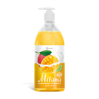 Жидкое крем-мыло MILANA манго и лайм с дозатором (флакон 1000мл)