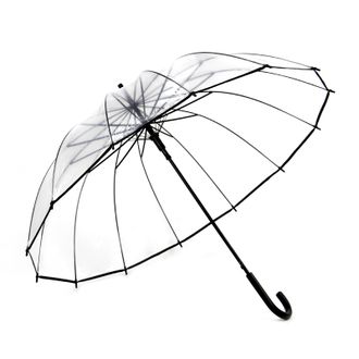 прозрачный зонт, зонтик, transparent umbrella, clear, от дождя,  клетка, 16 спиц, трость, Fulton