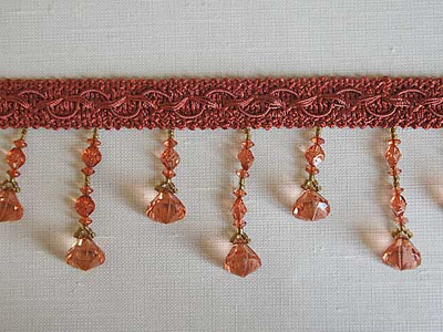 Арт. 535515. Декоративная тесьма со стеклярусом для штор оптом