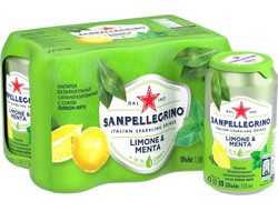 Газированный напиток со вкусом Лимона и Мяты «S.Pellegrino» 330мл (24)