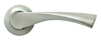 Дверные ручки RUCETTI RAP 1 SN/CP Цвет - Белый никель/хром