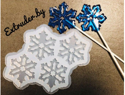 Силиконовая форма "Снежинки" для леденцов, шоколада, карамели