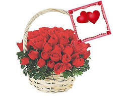 Корзина красных роз Величество