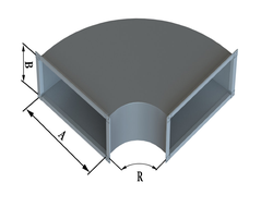 ПРЯМОУГОЛЬНЫЙ ВОЗДУХОВОД ОЦИНКОВКА - ОТВОД 90 - 0,5-1,0