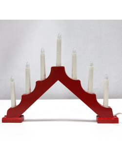 Гирлянда-горка "Свечи", деревянная подставка, 7 свечей, на батарейках