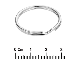 Кольцо основа для брелка и ключей К-03 серебро