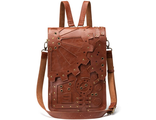 steampunk, сумка, клёпки, модная, стильная, сумочка, рюкзак, женский, коричневый, кожа, стимпанк