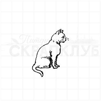 ФП штамп "Белая кошка маленькая"