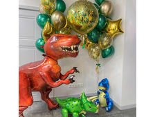 Композиция ко дню рождения с динозаврами