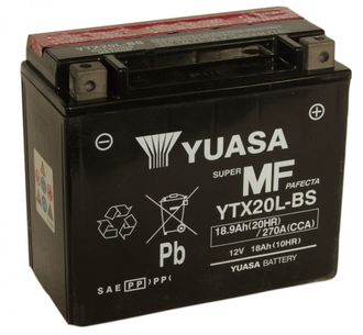 Аккумулятор AGM  YUASA YTX20L-BS (ETX20HL-BS, YTX20HL-BS,YB16CL-B, YB16L-B, YB18L-A)