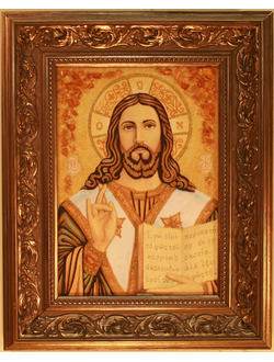 Икона из янтарной крошки &quot;Иисус Христос&quot;
