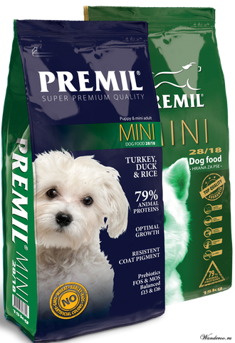 Premil Mini Премил Мини корм для щенков и собак мелких пород, с уткой и индейкой 2.5 кг.