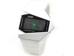 Led Watch - часы Skmei Истребитель наручные белые