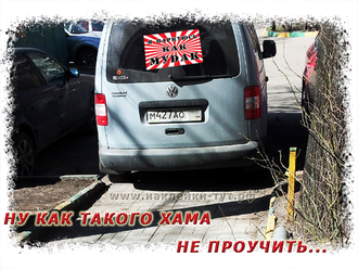 Наклейки на авто "Здесь работает СТОПХАМ! Предупреждаем - здесь парковка запрещена!" (от 15 руб.)