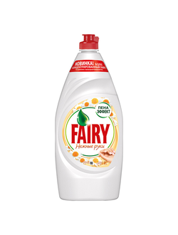 Средство для мытья посуды Fairy Нежные руки 900мл, ромашка/ витамин E, гель, пена-эффект