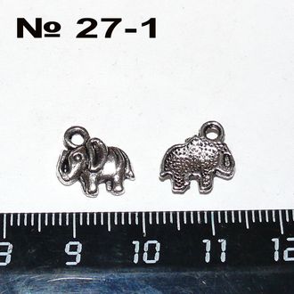 Подвеска №27-1: слон -цвет "тибет.серебро" - 12*12мм