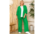 Летние женские брюки палаццо &quot;БИЛЛИ&quot; арт. 7723015 (цвет зеленый) Размеры 50-66