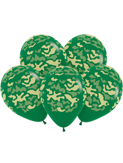 Воздушные шары с гелием "Камуфляж" 30см