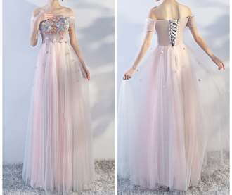Розовое вечернее/бальное платье с открытыми плечами "Палермо" прокат Уфа